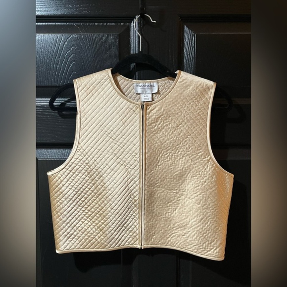 Emanuel Ungaro Gold Quilted Silk Vest